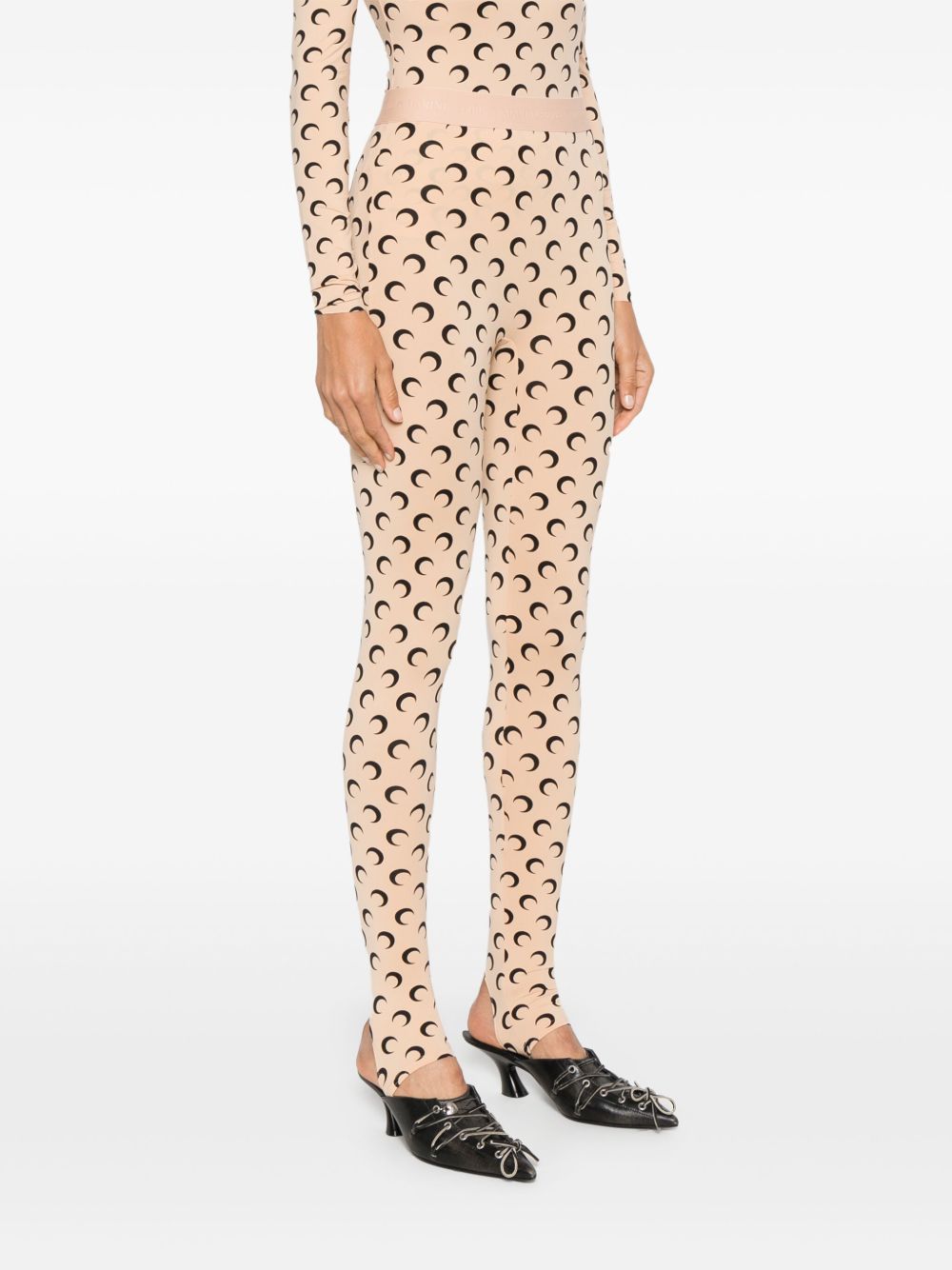 Recycled Moon Jersey Stirrup Leggings WPA111ACJER0001 TA10 TAN MARINE SERRE 
