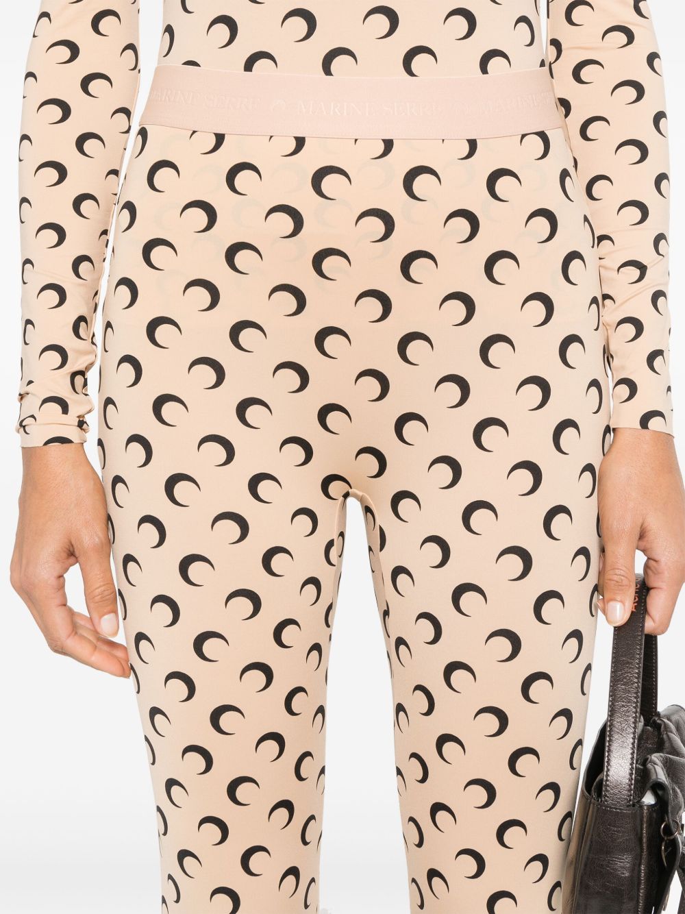 Recycled Moon Jersey Stirrup Leggings WPA111ACJER0001 TA10 TAN MARINE SERRE 