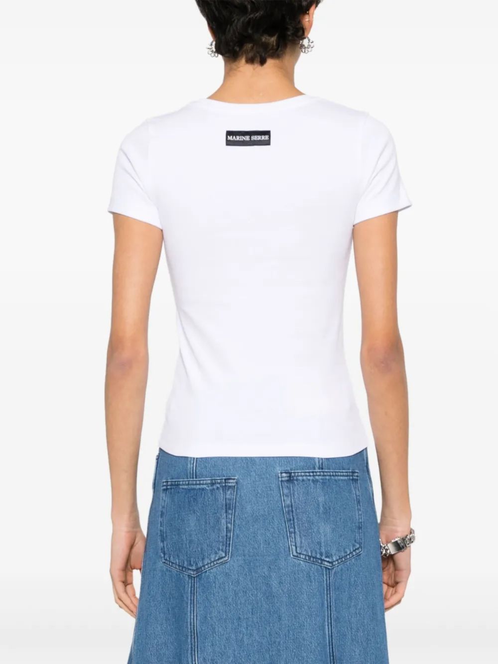 Moon Logo Baby Fit T-shirt WTT012ACJER0008 WH10 WHITE MARINE SERRE 