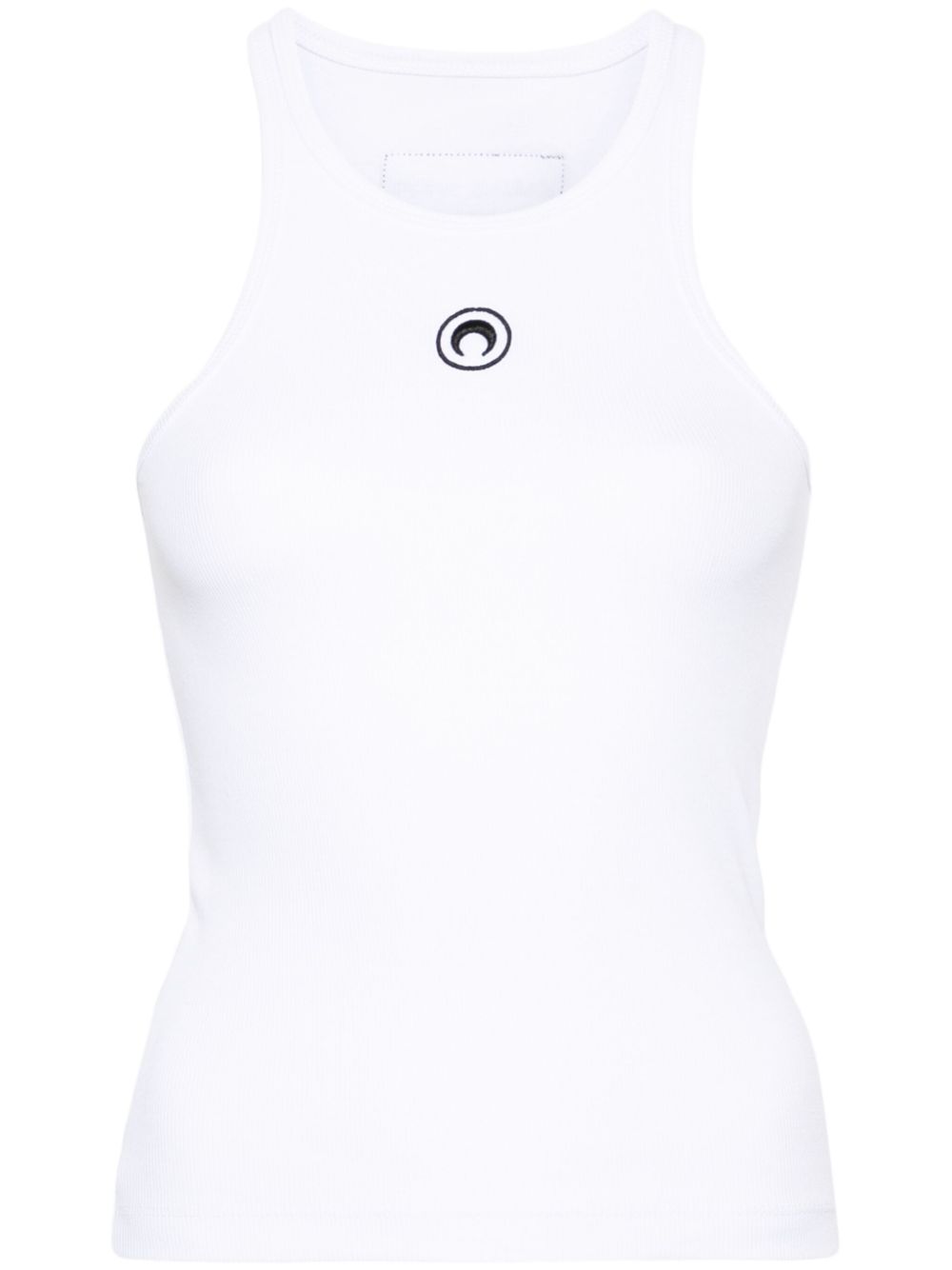 Moon Logo Ribbed Tank Top WTT014ACJER0011 WH10 WHITE MARINE SERRE 