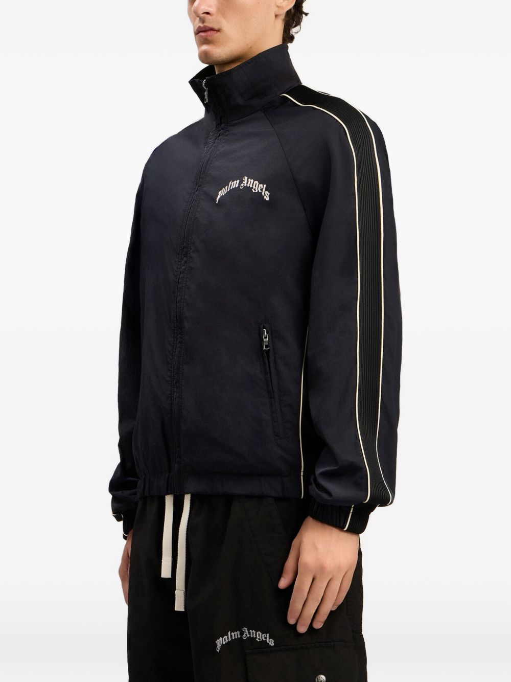 Curved Logo Vint Windbreaker PMEB02GS26FAB001 1003 BLACK OFF WHITE PALM ANGELS 