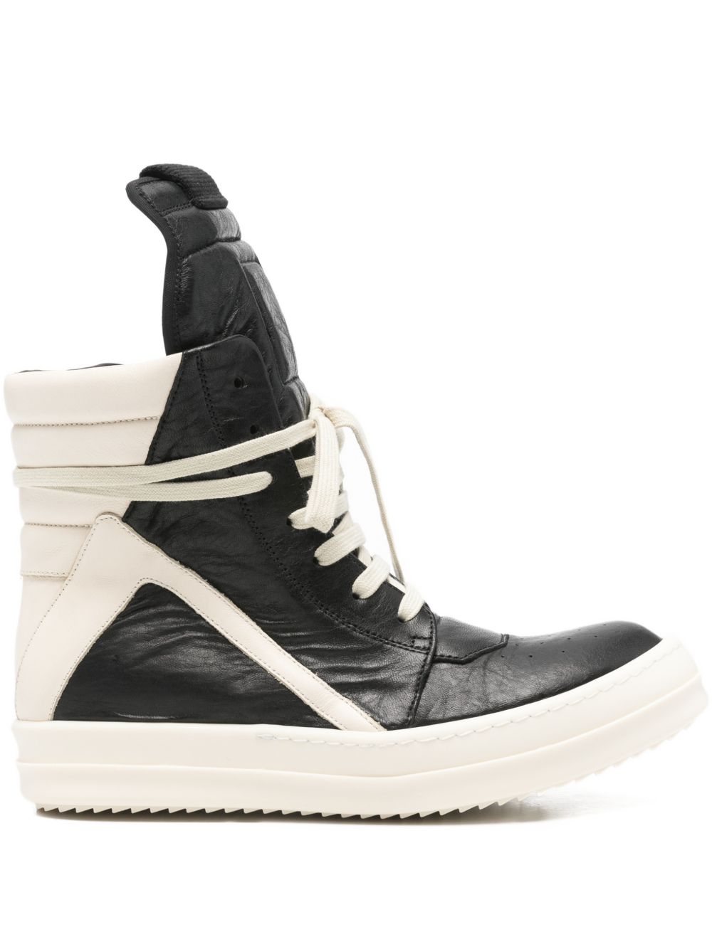 Geobasket In Pelle RP01F6894LCO 911 BLACK WHITE RICK OWENS 