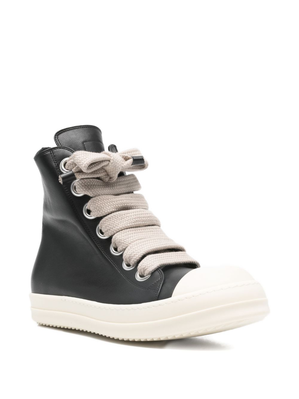 Jumbolace Sneakers In Pelle RU01F2892LCOW2 911 BLACK WHITE RICK OWENS 