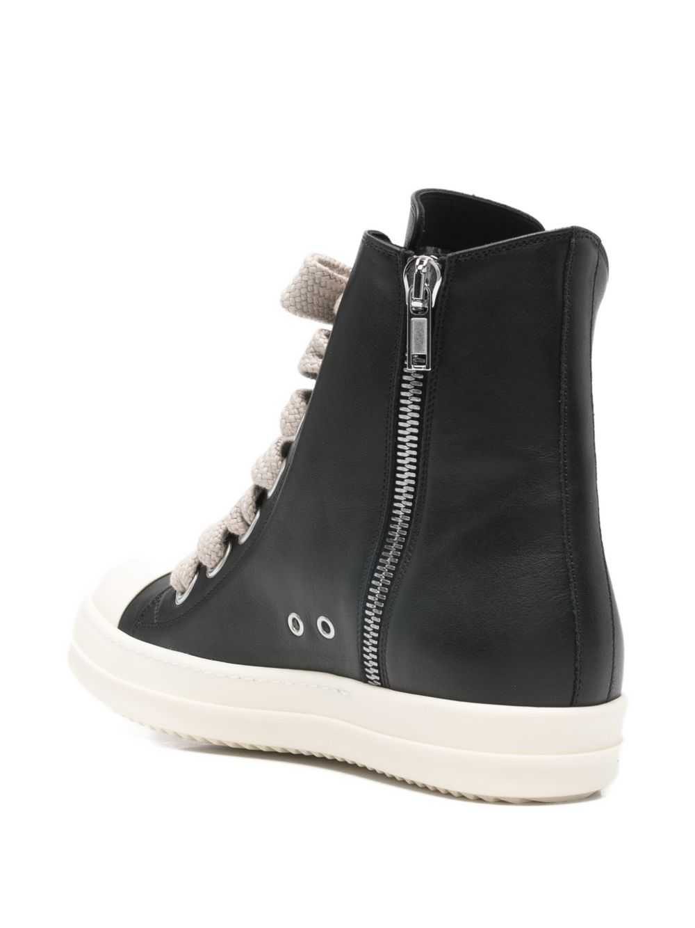 Jumbolace Sneakers In Pelle RU01F2892LCOW2 911 BLACK WHITE RICK OWENS 