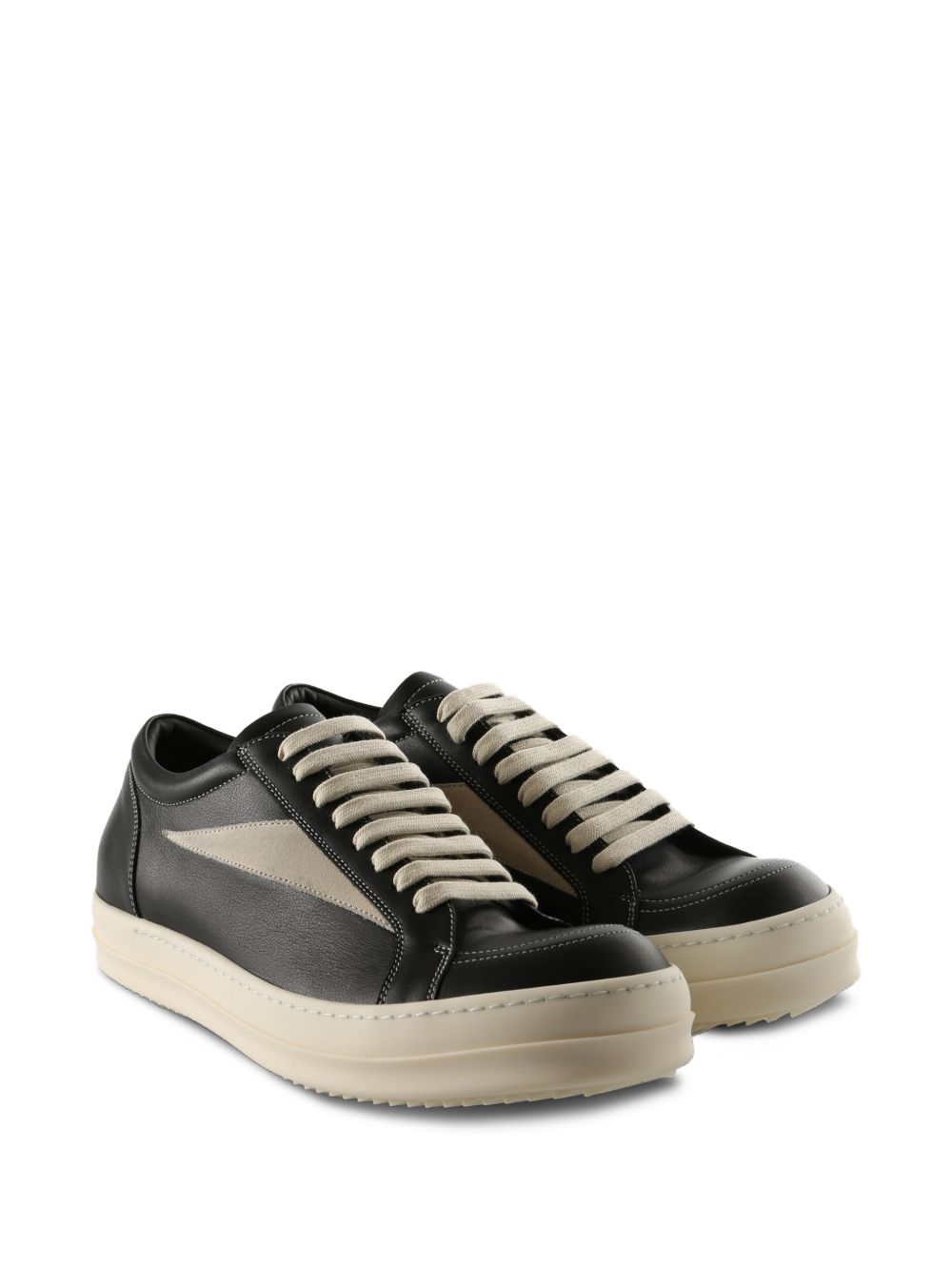 Vintage Sneakers In Pelle RU01F2897LCOLVS 911 BLACK WHITE RICK OWENS 