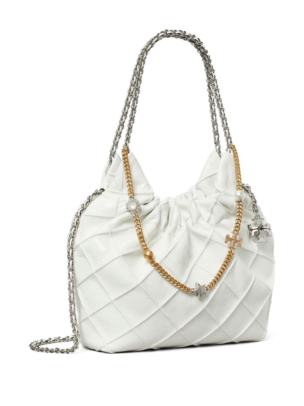 Mini Fleming In Nappa Trapuntata 164022 100 WHITE TORY BURCH 