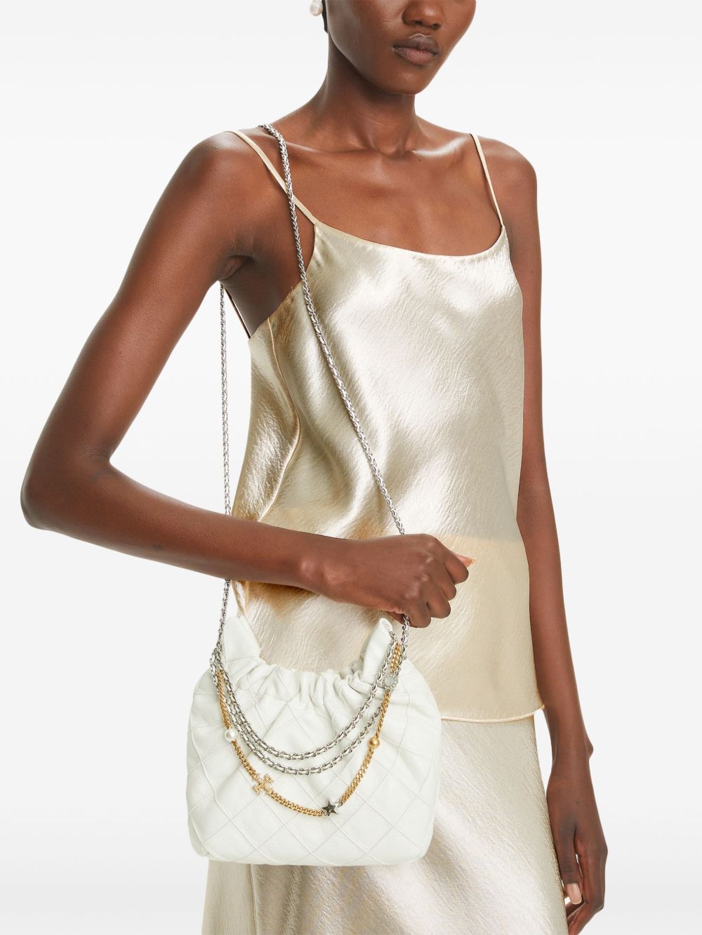 Mini Fleming In Nappa Trapuntata 164022 100 WHITE TORY BURCH 