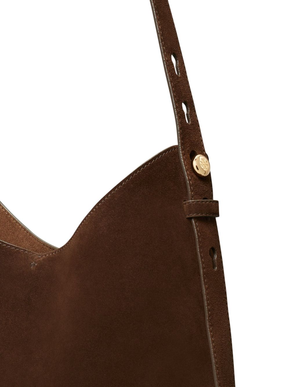Romy Suede Hobo Bag 175320 201 DARK COCOA TORY BURCH 