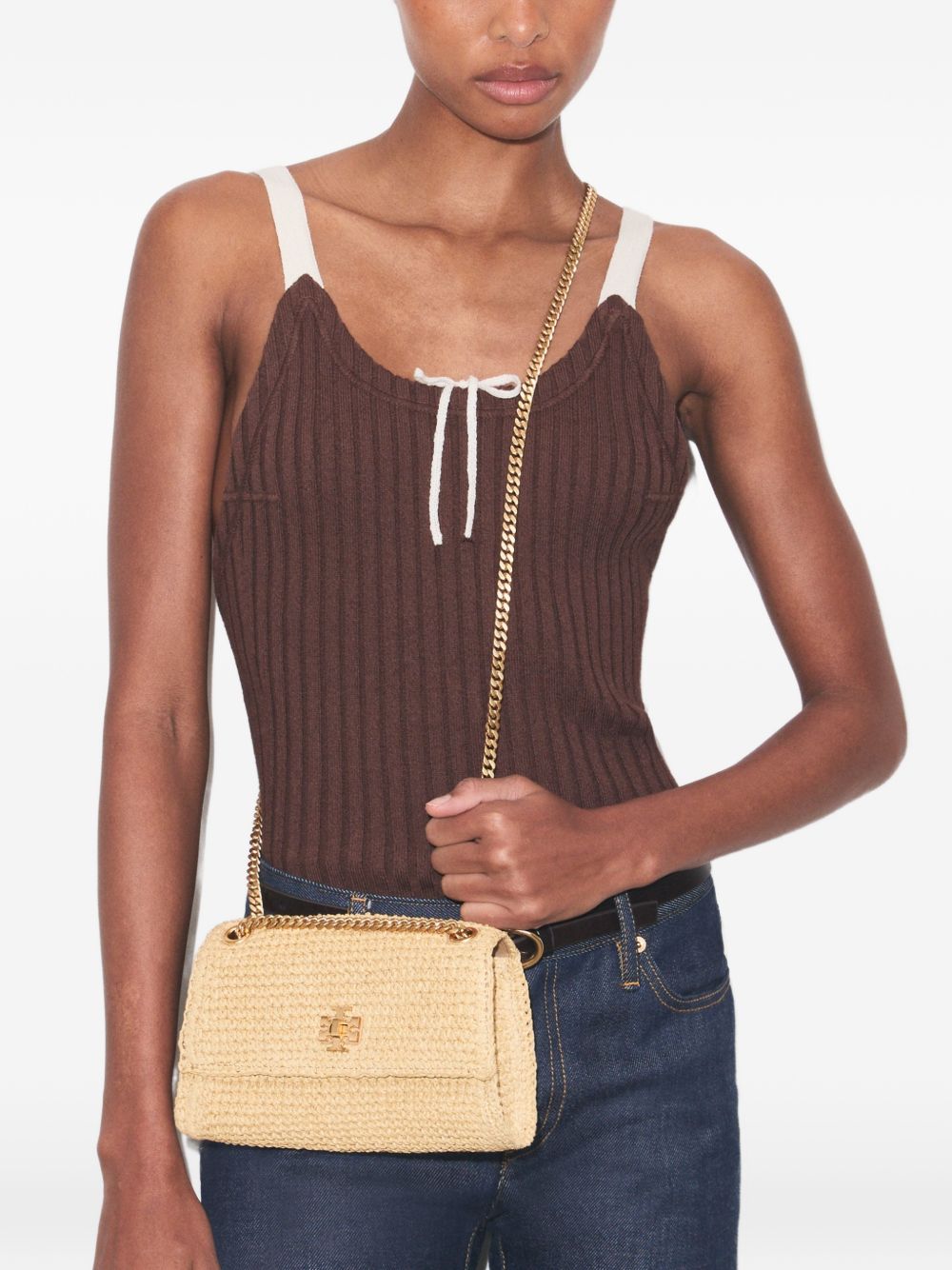 Kira Turnlock Straw Mini Bag 184121 254 NATURAL TORY BURCH 