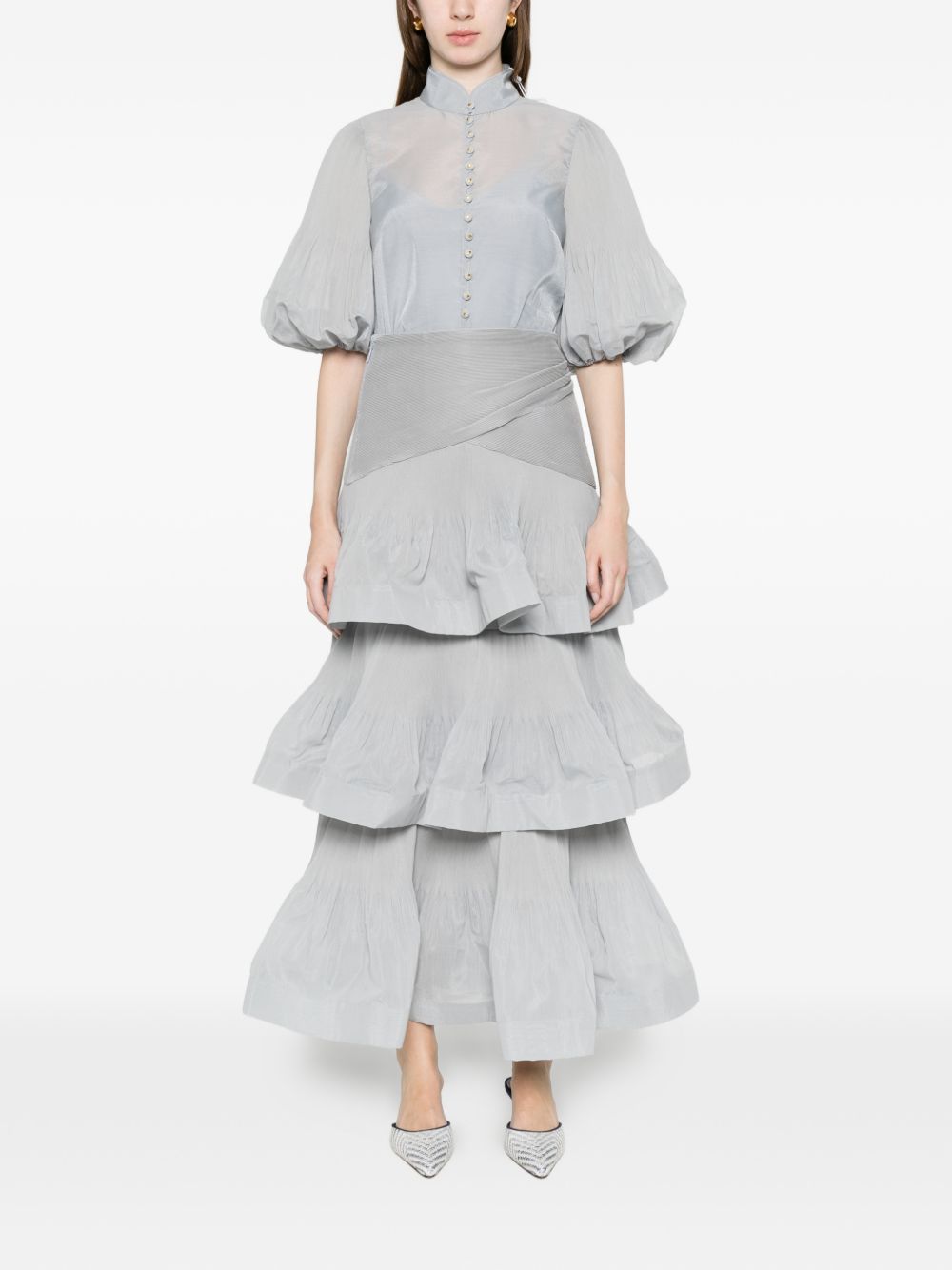 Gonna Midi Plissè 4891SS26R STEEL BLUE ZIMMERMANN 