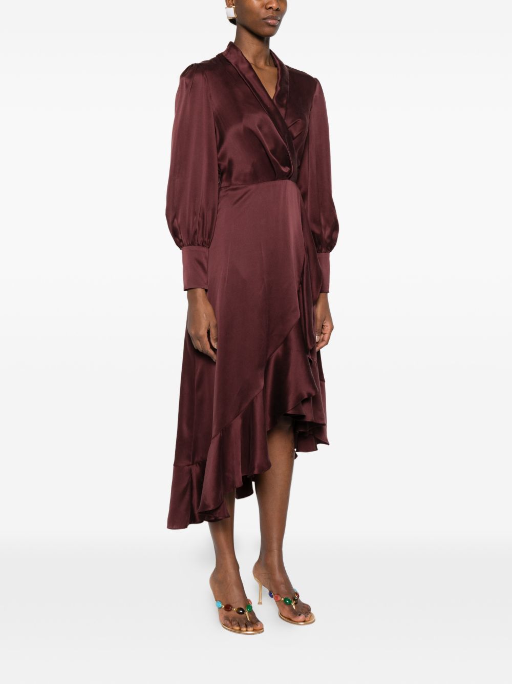 Midi Wrap Dress 8066DS26R MAHOGANY ZIMMERMANN 