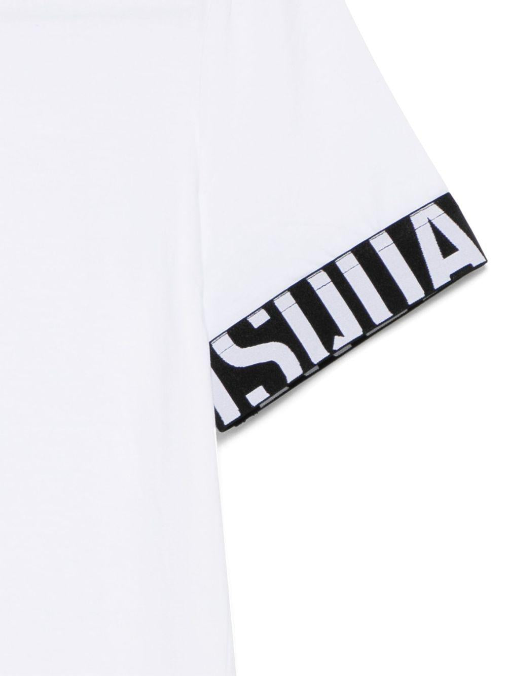 Mini t-shirt basic con colletto rotondo DSQUARED2 D9M3S5770 110 WHITE BLACK DSQUARED2 