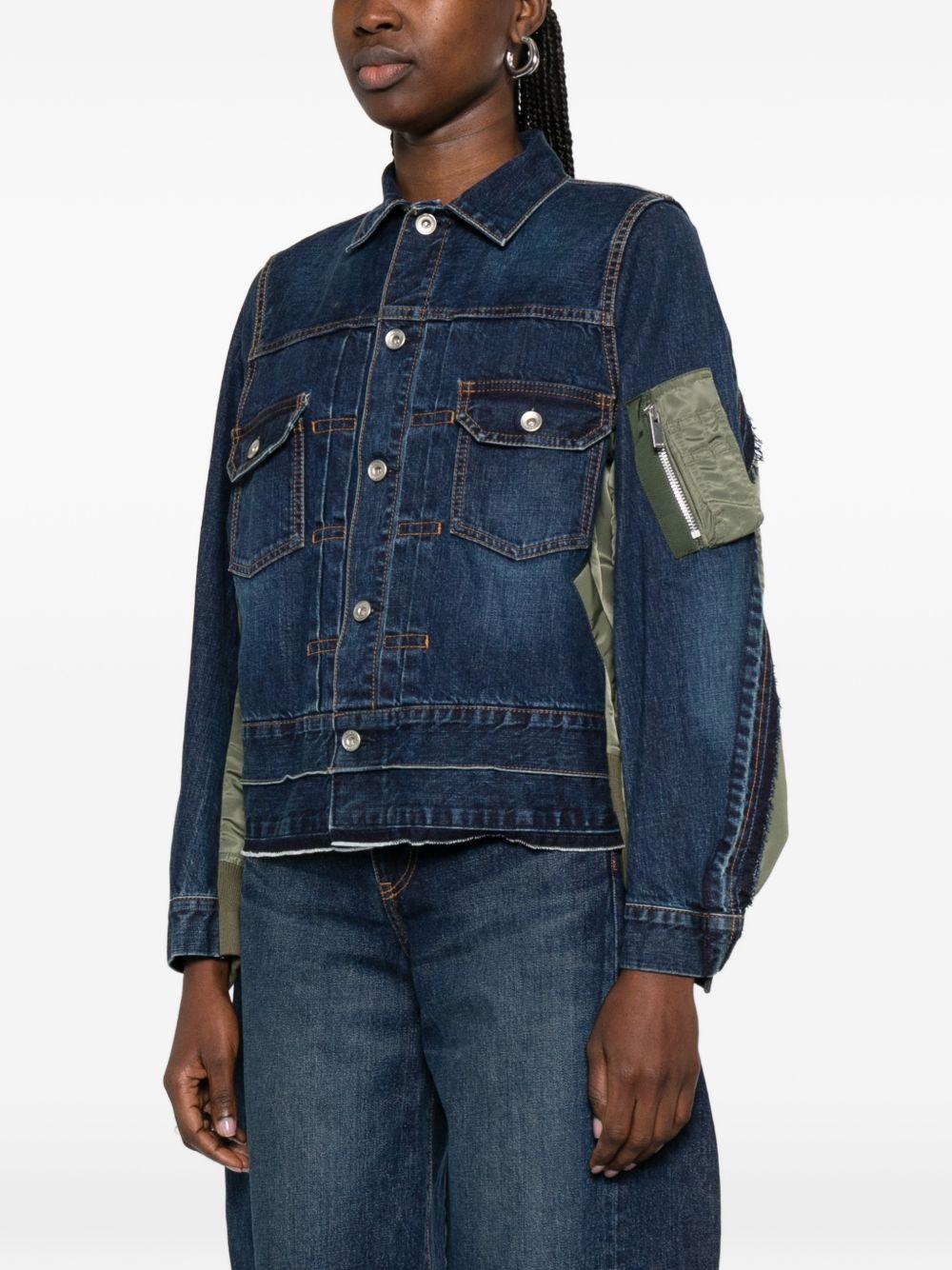 Giacca denim con design patchwork SCW307 401 BLUE SACAI 