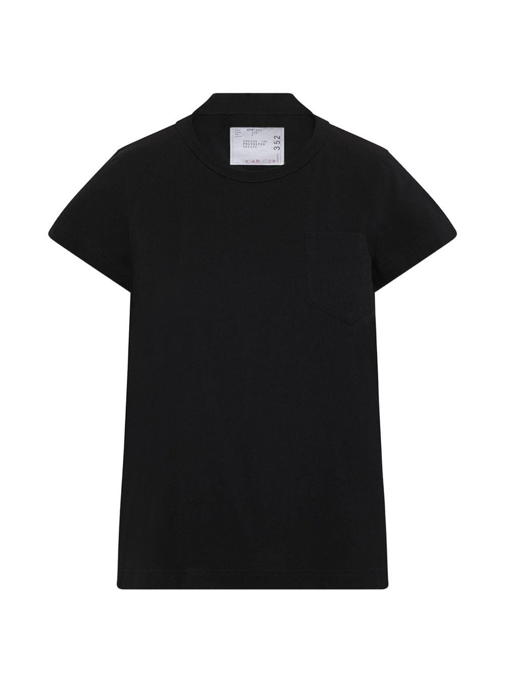 pleated-back pocket T-shirt SCW352 002 BLACK SACAI 