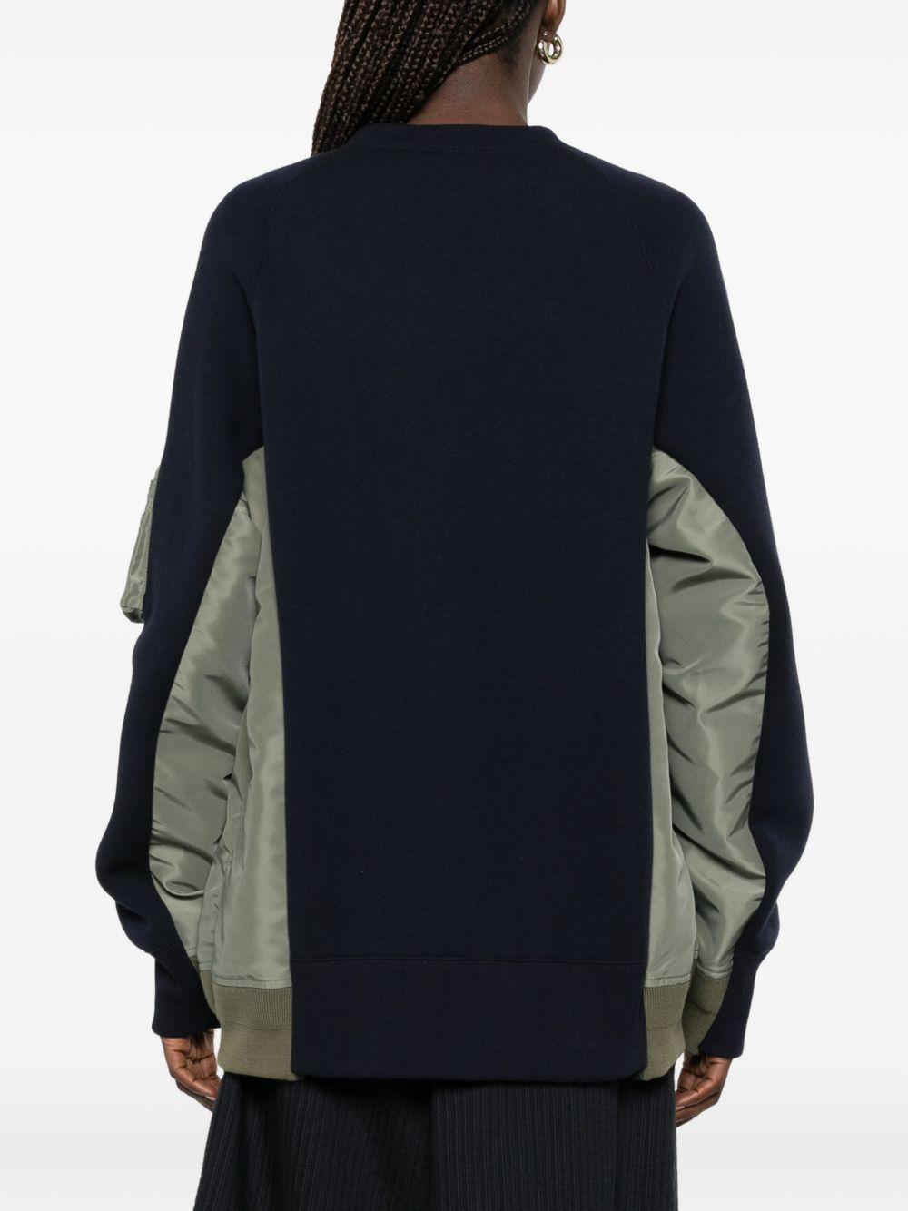 Felpa girocollo SCM326 212 NAVY KHAKI SACAI 