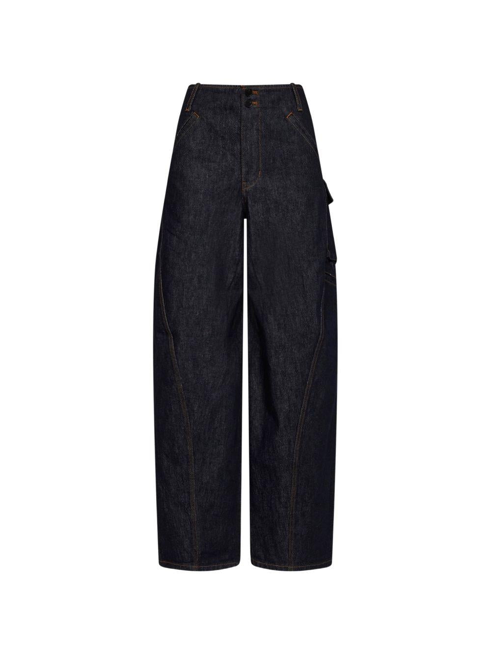 Jeans cargo in denim indaco PF26831PBL BLUE SELF-PORTRAIT 