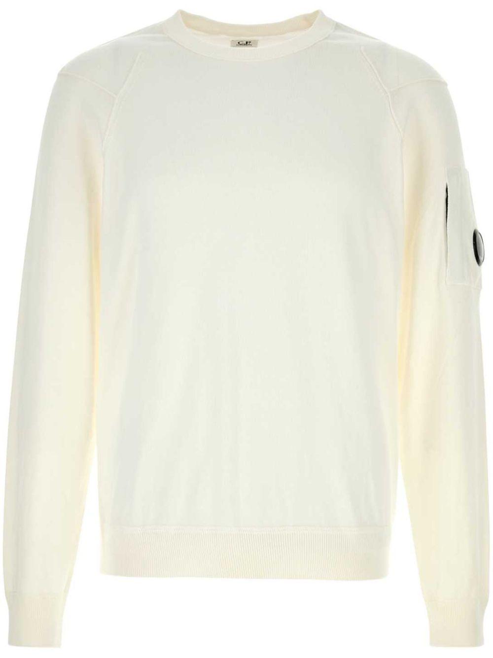 Sea Island Crewneck Lens Knit 18CMKN026A004037A 103 GAUZE WHITE CP COMPANY 