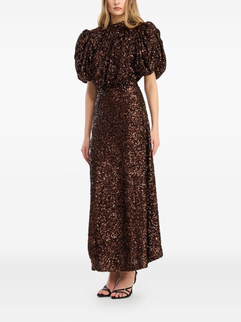 Abito midi con paillettes 1148752910 2910 CHICORY COFFEE ROTATE 