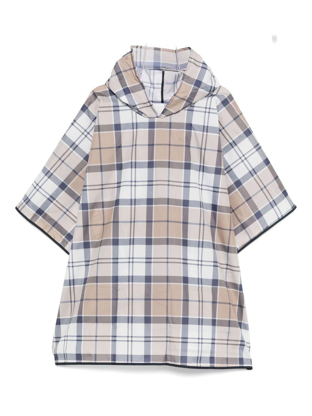 Tartan Poncho LAC0345LAC BR52 HESSIAN NAVY TARTAN BARBOUR 