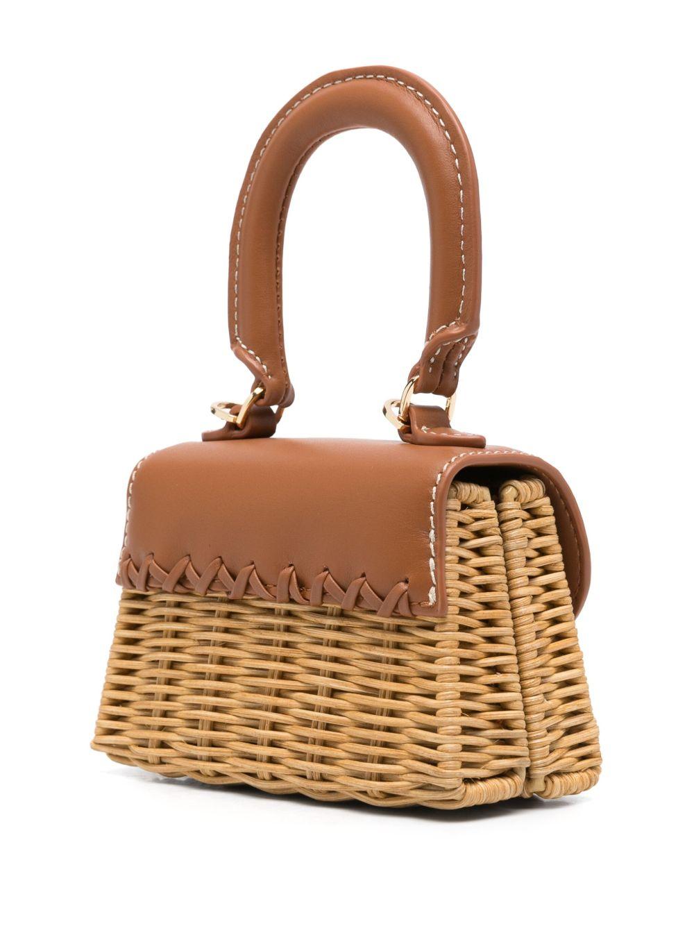 Rattan Micro Bow Bag PF25303BR BROWN SELF-PORTRAIT 