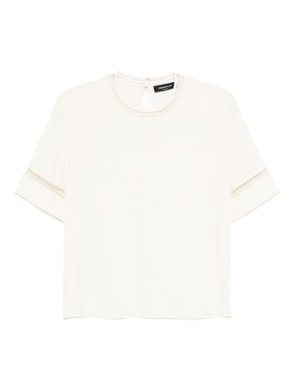 Top in crepe de chine TPD266F289L775 BURRO FABIANA FILIPPI 