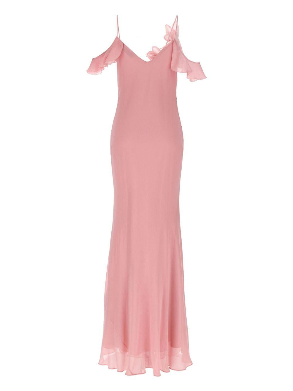 Georgette Flower maxi dress SS25254XP PINK SELF-PORTRAIT 