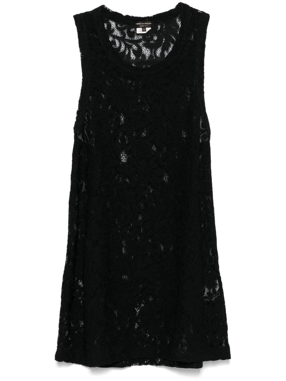 Black Raschel Lace Tank Top POT035 1 BLACK COMME DES GARCONS HOMME PLUS 