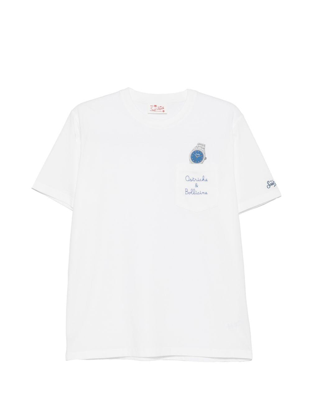 T-shirt in cotone con taschino AUS000104294L OSTRICHE BOLLICINE MC2 SAINT BARTH 