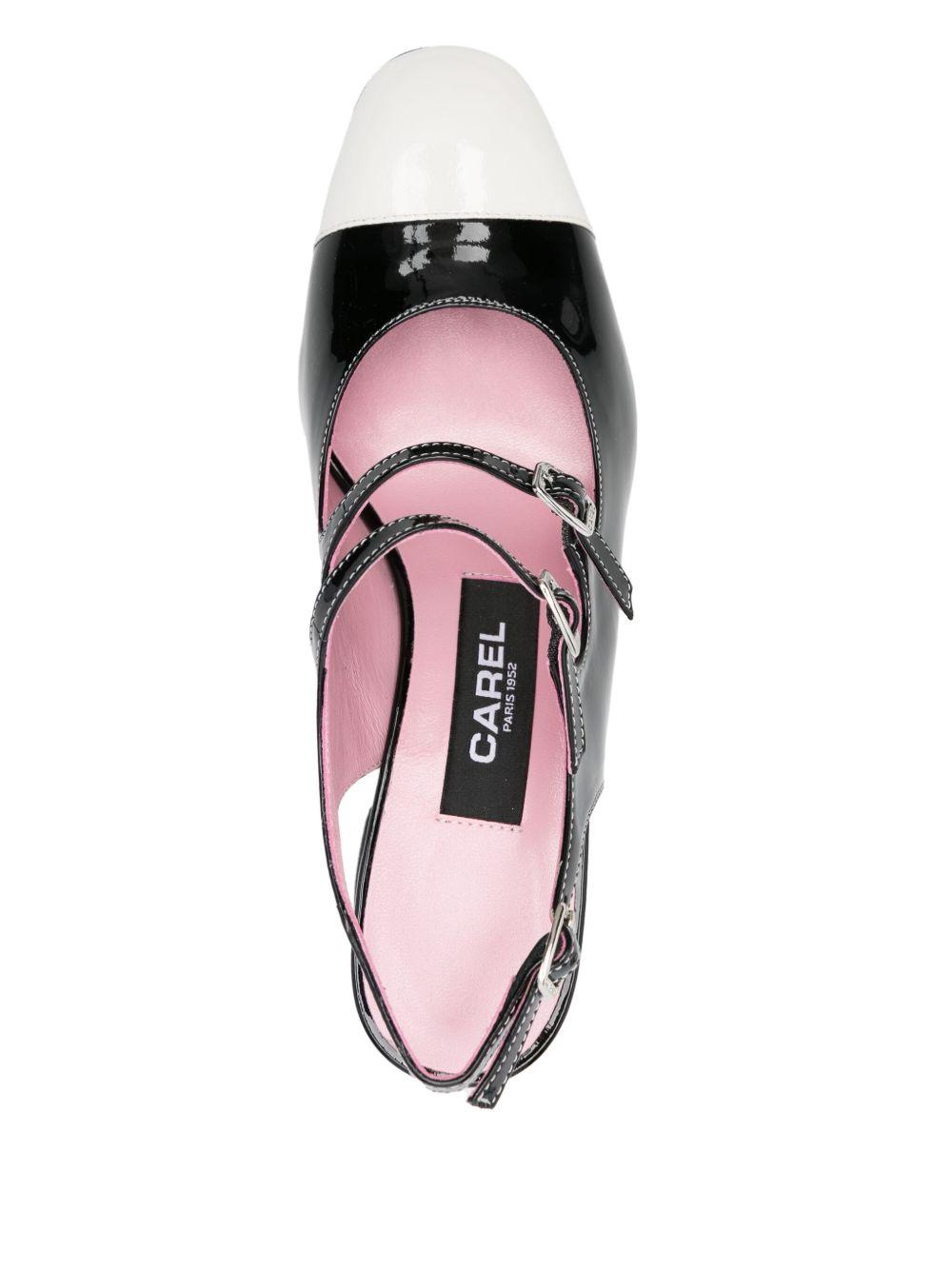 Papaya 65mm two-tone pumps PAPAYA331941 03 BLACK IVORY CAREL PARIS 