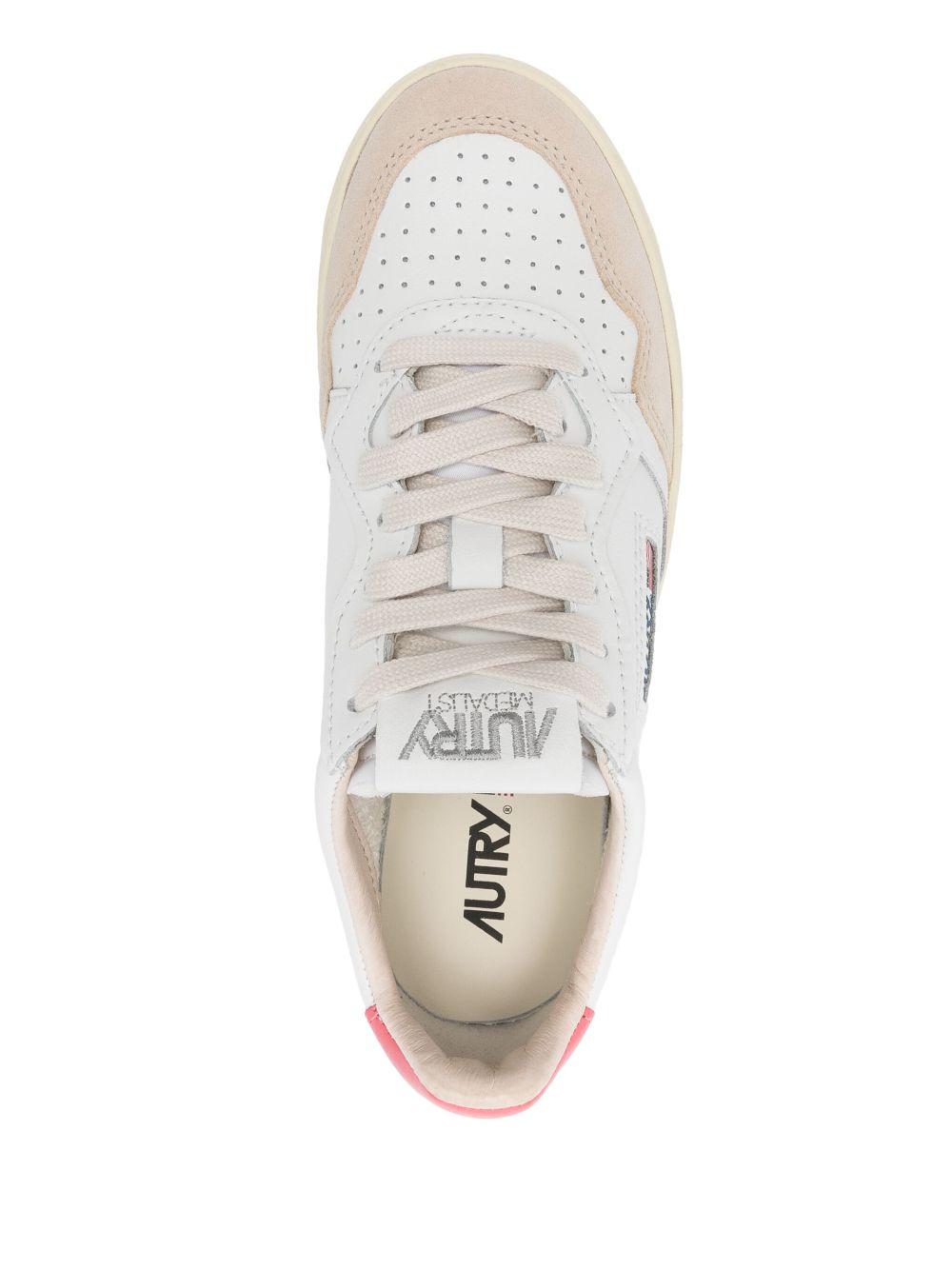 Medalist Low sneakers in pelle e suede bianca e tearose AULWLS78 WHITE TEAROSE AUTRY 