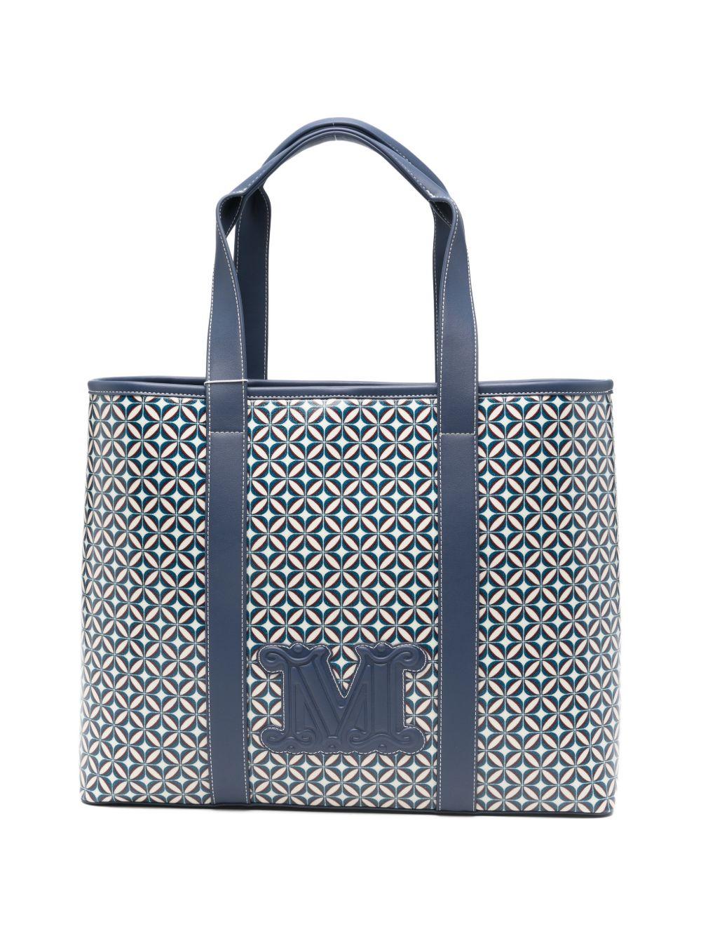 Borsa In Canvas Stampato BCHFARNETO 001 BLUE MAX MARA 