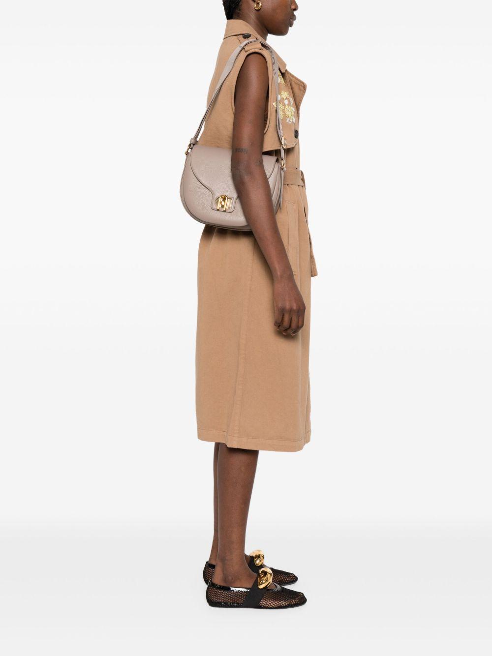 Borsa a spalla con placca logo WB01605 - BX0356 3763S STUCCO GRAY FURLA 