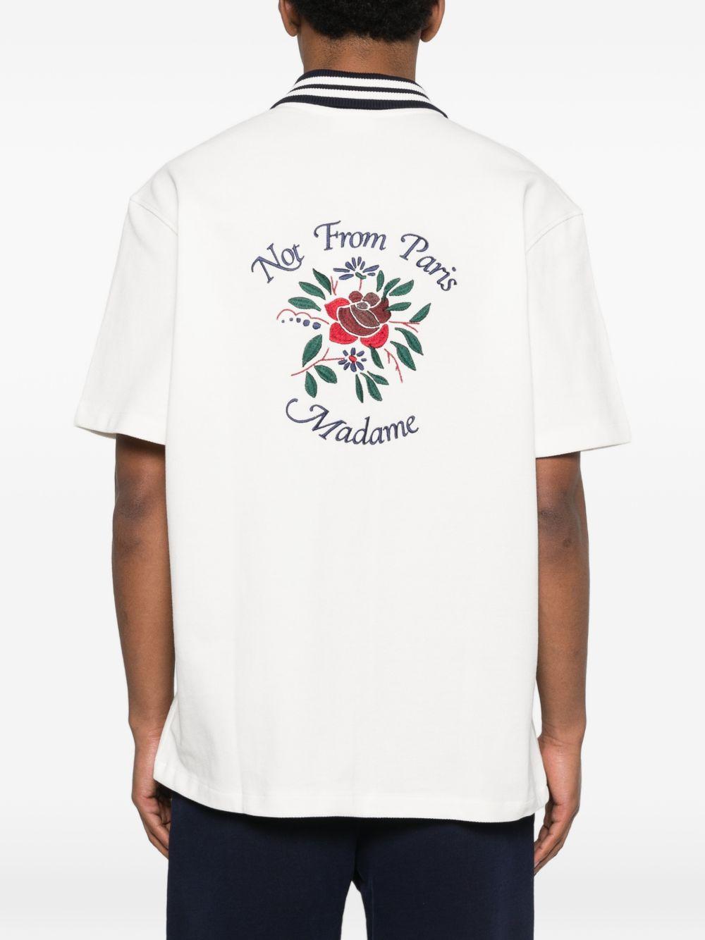 Chemise Piquée Slogan Rose JSH247CO264 OFF WHITE DROLE DE MONSIEUR 