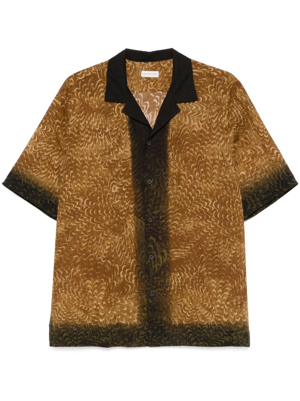 Camicia boxy in cotone 2510207421162 956 BRONZE DRIES VAN NOTEN 