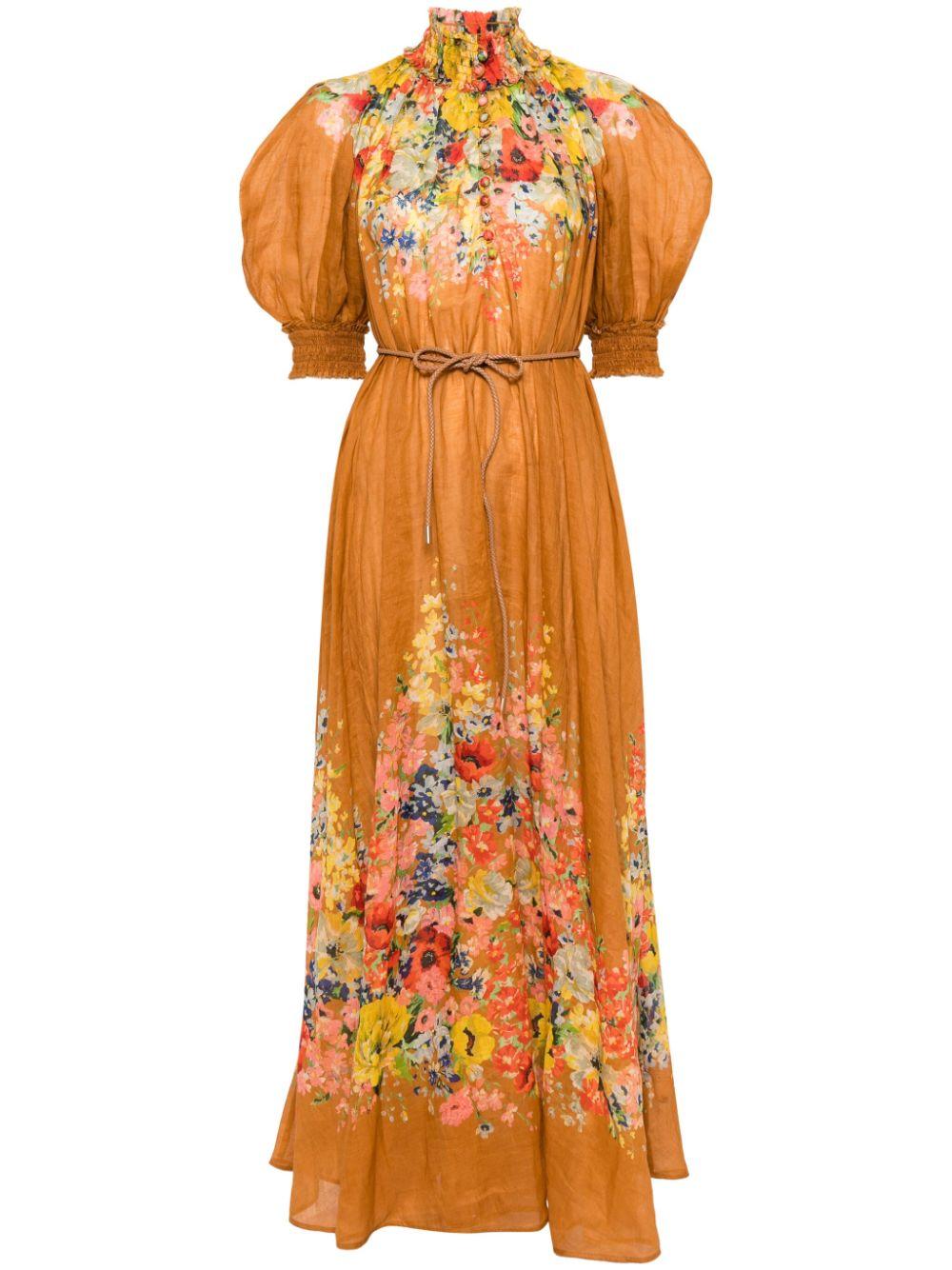  3890DRS241 TAN FLORAL ZIMMERMANN 