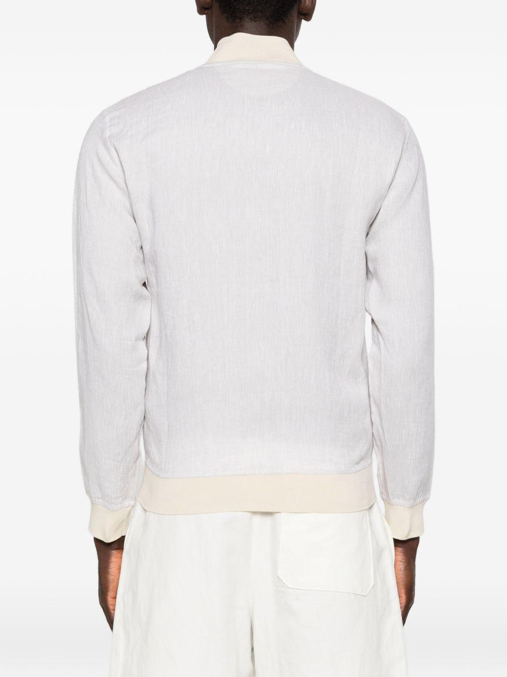 KITON - Bomber con zip UGO001H0961319001 COSTINA BIANCO KITON 