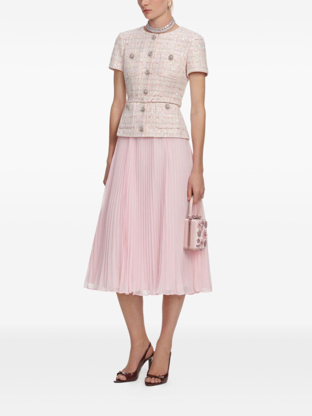 Pink Sequin Bouclé Tailored Midi Dress SS26164MP PINK SELF-PORTRAIT 