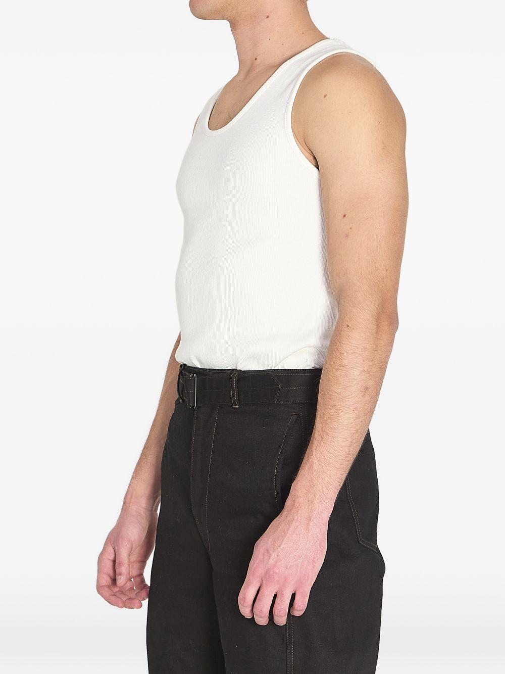 Rib Tank Top in Cotton Linen Jersey TS0006LJ1030 WH086 MILK LEMAIRE 