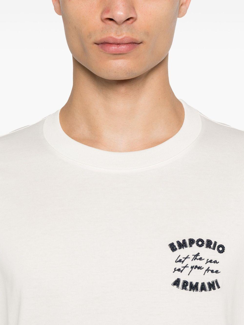 T-shirt con logo ricamato EM000827AF12926 U0003 EMPORIO ARMANI 