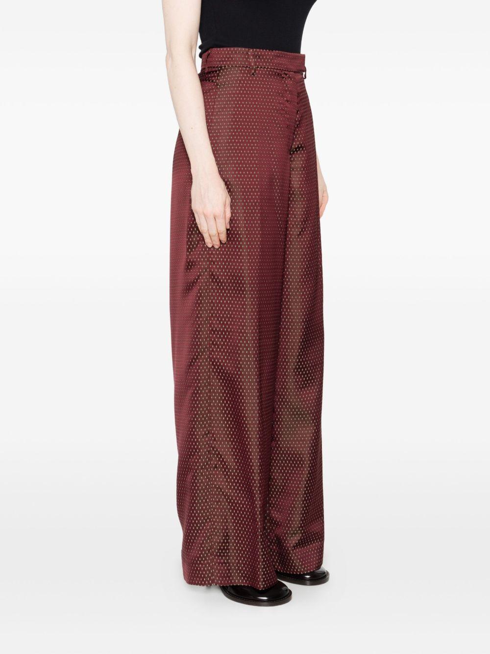 Belted Jacquard Trousers PENN2350 358 BURGUNDY DRIES VAN NOTEN 