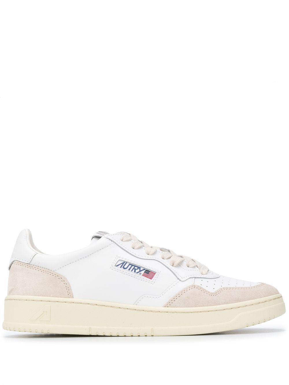 Sneakers Medalist Low in Pelle Bianca e Suede Beige AULMLS33 WHITE AUTRY 
