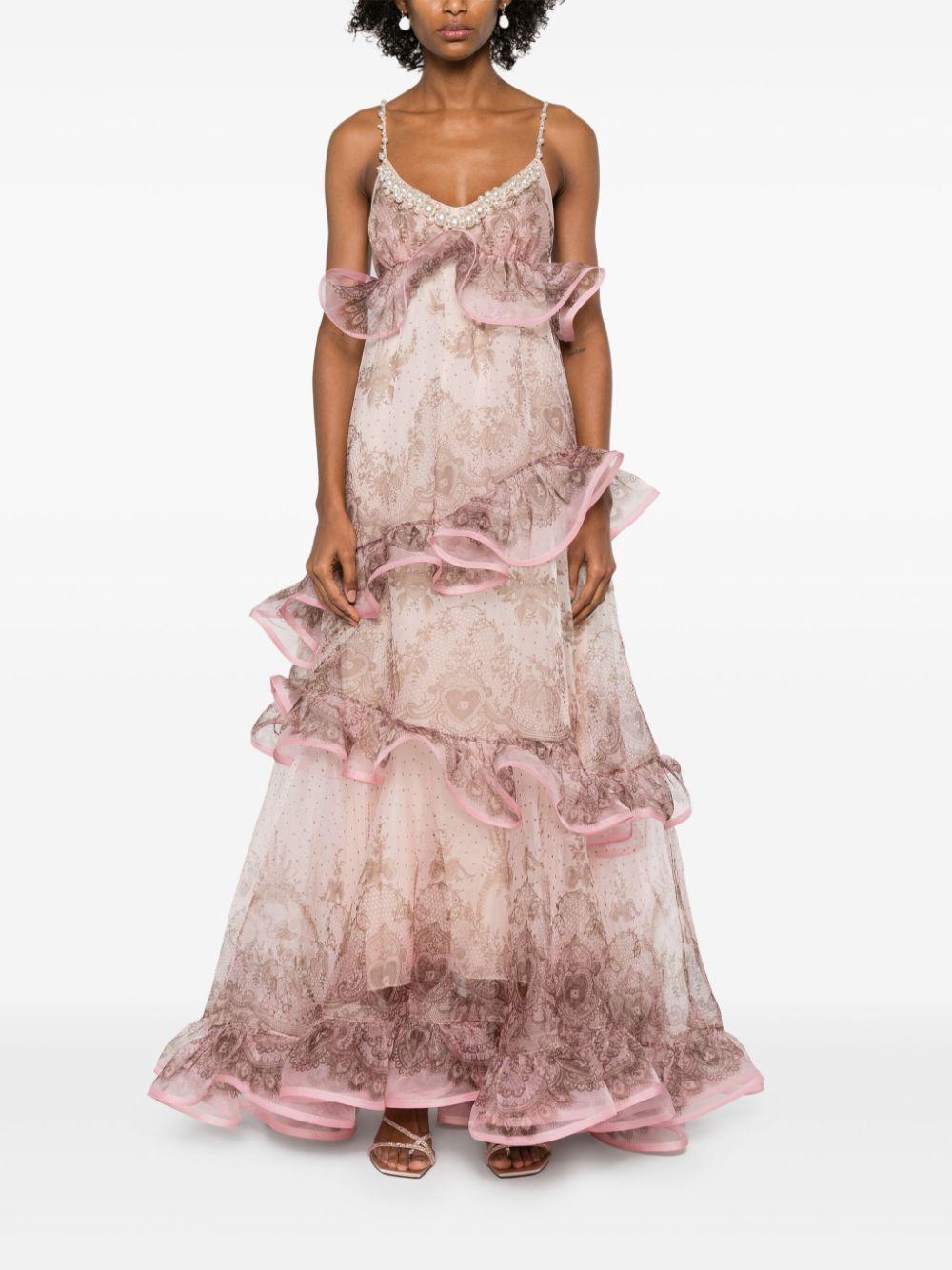 Maxi abito Crush 2149DR251 PINK LACE PRINT ZIMMERMANN 