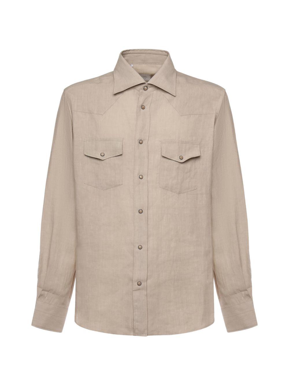 Camicia con taschino M75CAMK02TES0I139 02NN SABBIA ELEVENTY 