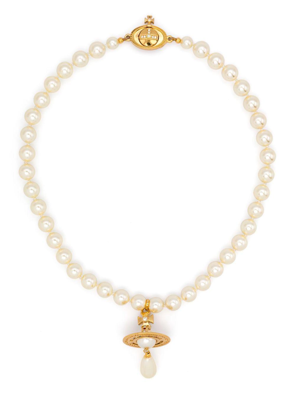 One Row Pearl Drop Choker 6303000802R118 R118 GOLD PEARL VIVIENNE WESTWOOD 