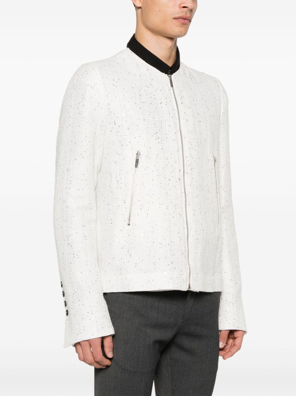 Bomber N°36 Intrecciato Paillettes Bianco SS25N36 INTRECCIATO PAILETTES BIANCO SAPIO 