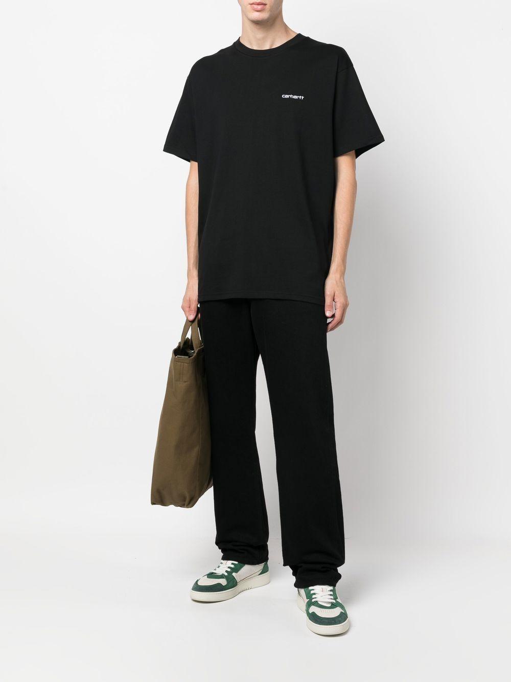 S/S Script Embroidery T-Shirt I030435 0D2XX BLACK GOLD CARHARTT WIP 