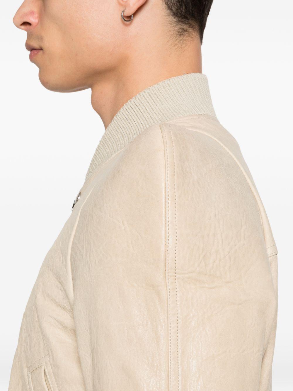 Leather Flight Bomber Jacket RR01F2710LBE 138 SAND RICK OWENS 