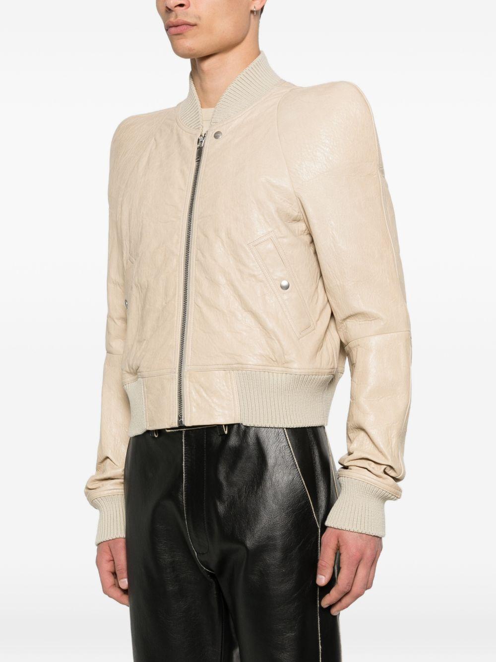Leather Flight Bomber Jacket RR01F2710LBE 138 SAND RICK OWENS 