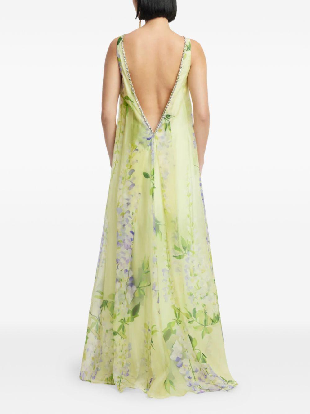 Embellished Open Back Gown LLSS26016 WISTERIA PRINT LEO LIN 