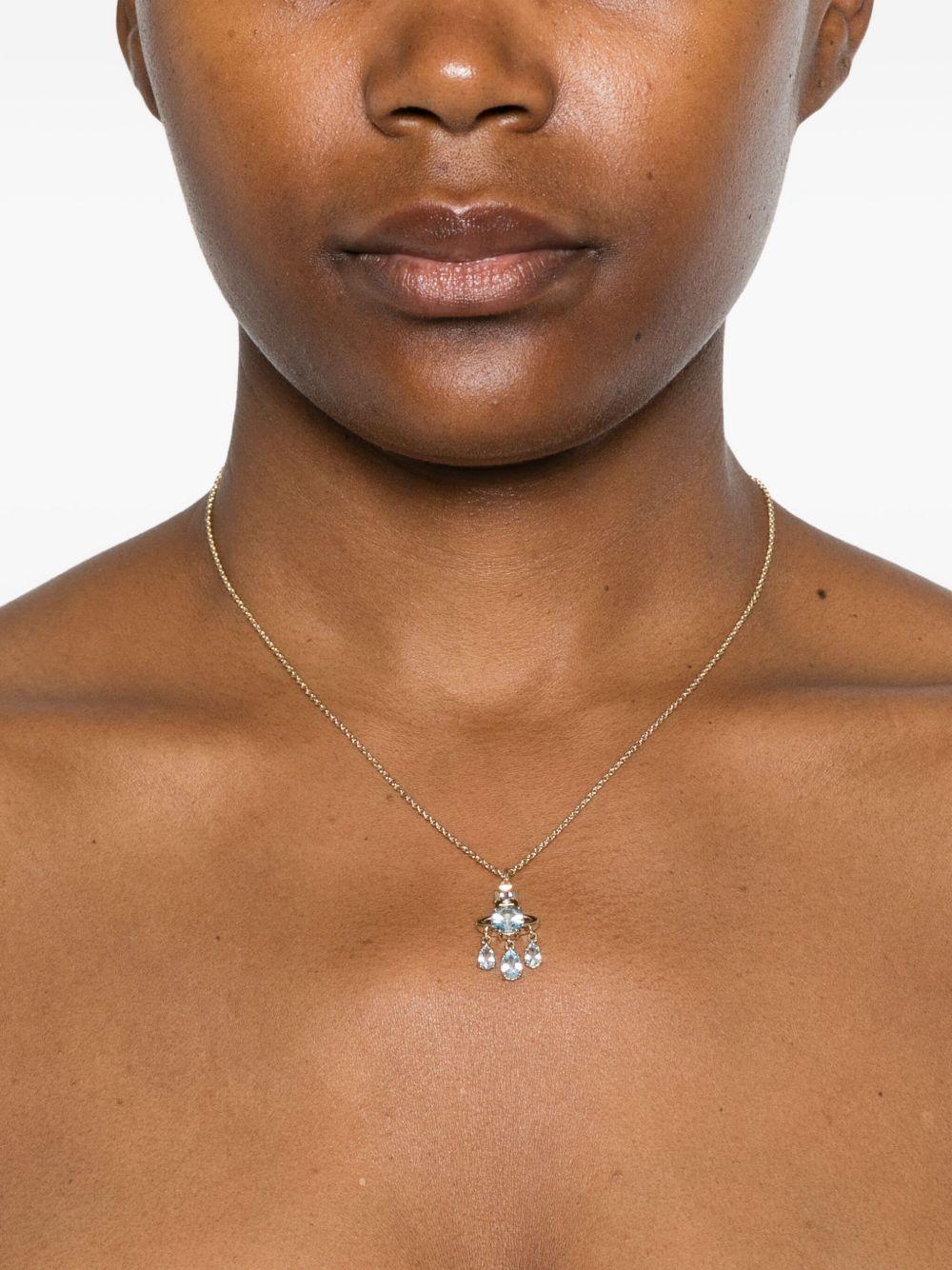 Collana con ciondolo Lee Orb 630203F202R849 R849 GOLD LIGHT BLUE VIVIENNE WESTWOOD 